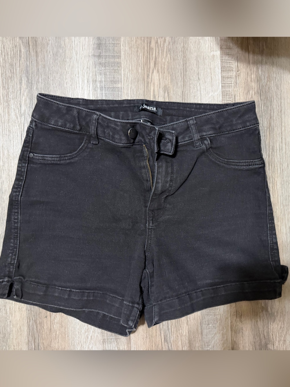 Women's Black Jean Shorts with Belt